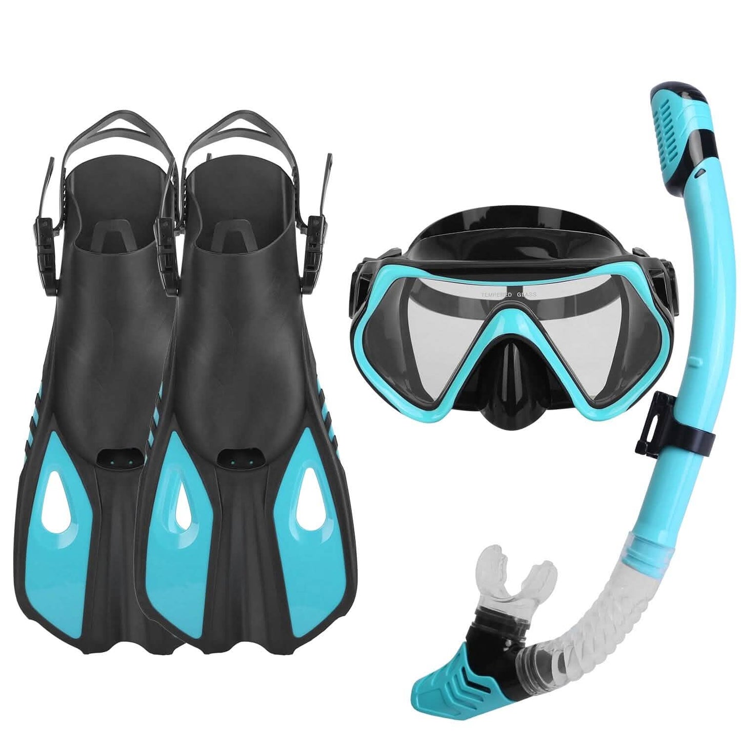 Schnorchelset Maske Flossen mit verstellbaren Schwimmflossen