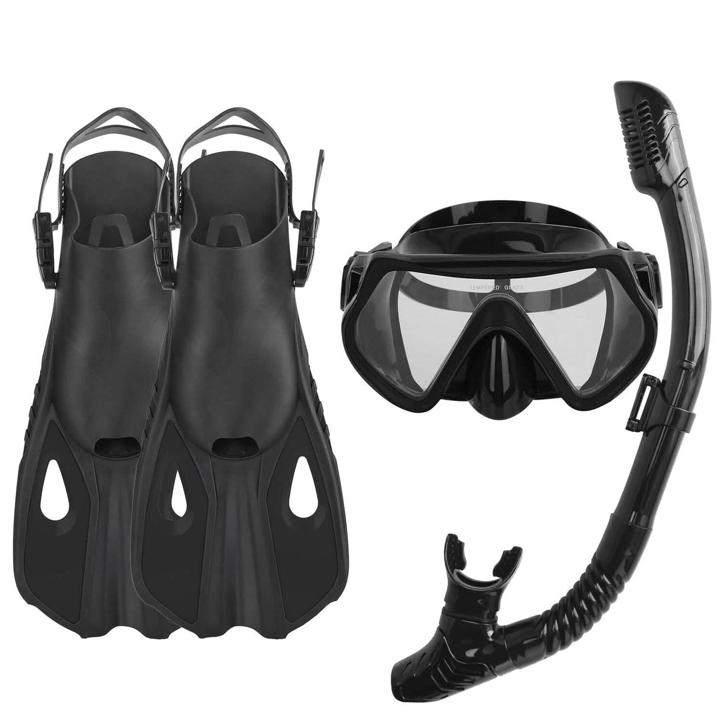 Schnorchelset Maske Flossen mit verstellbaren Schwimmflossen