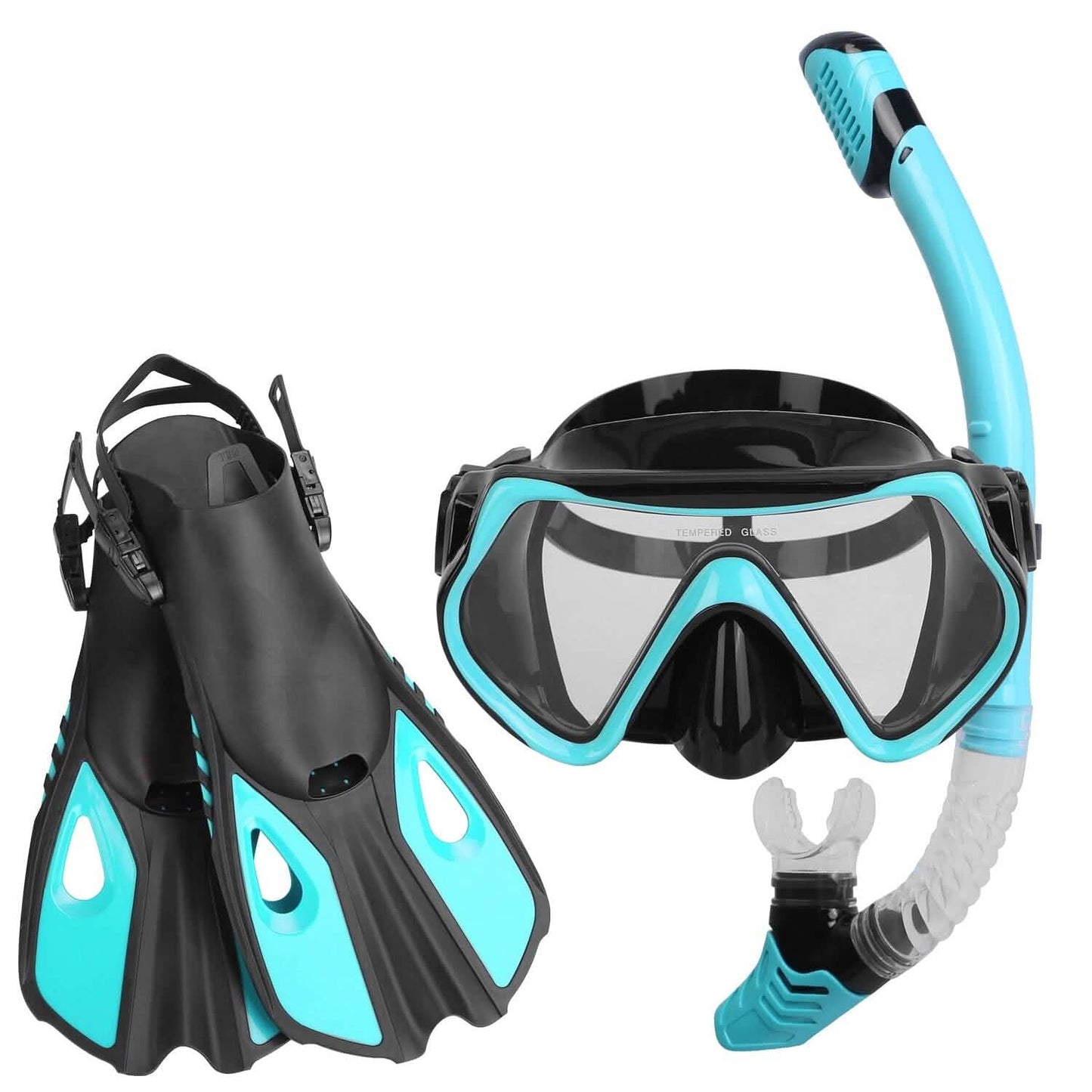 Schnorchelset Maske Flossen mit verstellbaren Schwimmflossen