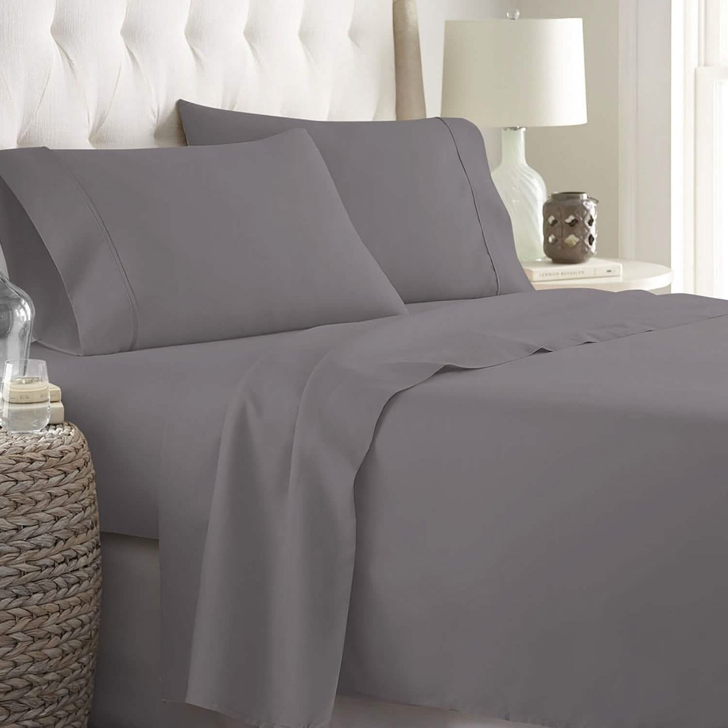 Soft Home 1800 Serie Mikrofaser Uni-Bettlaken-Set, extra weich