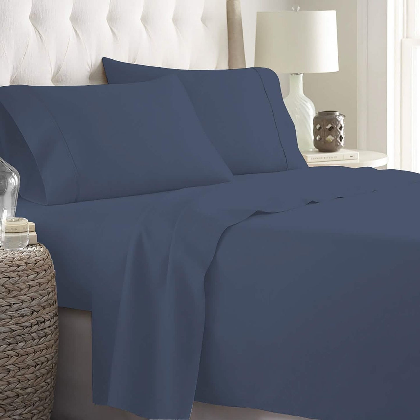 Soft Home 1800 Serie Mikrofaser Uni-Bettlaken-Set, extra weich