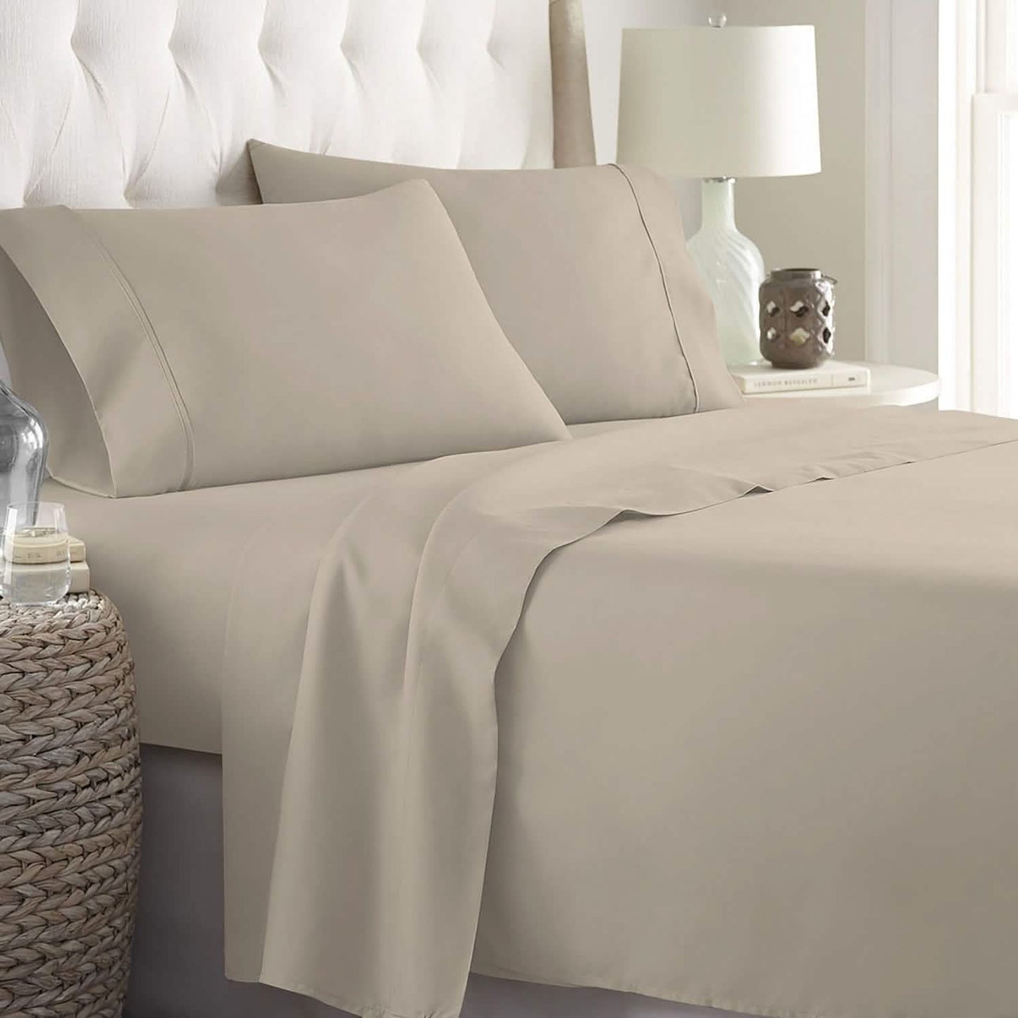 Soft Home 1800 Serie Mikrofaser Uni-Bettlaken-Set, extra weich