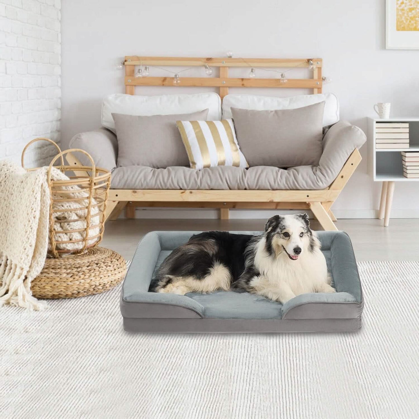 Weiches, warmes Plüsch-Hundebett, gemütliches Sofa, rutschfestes Kissen