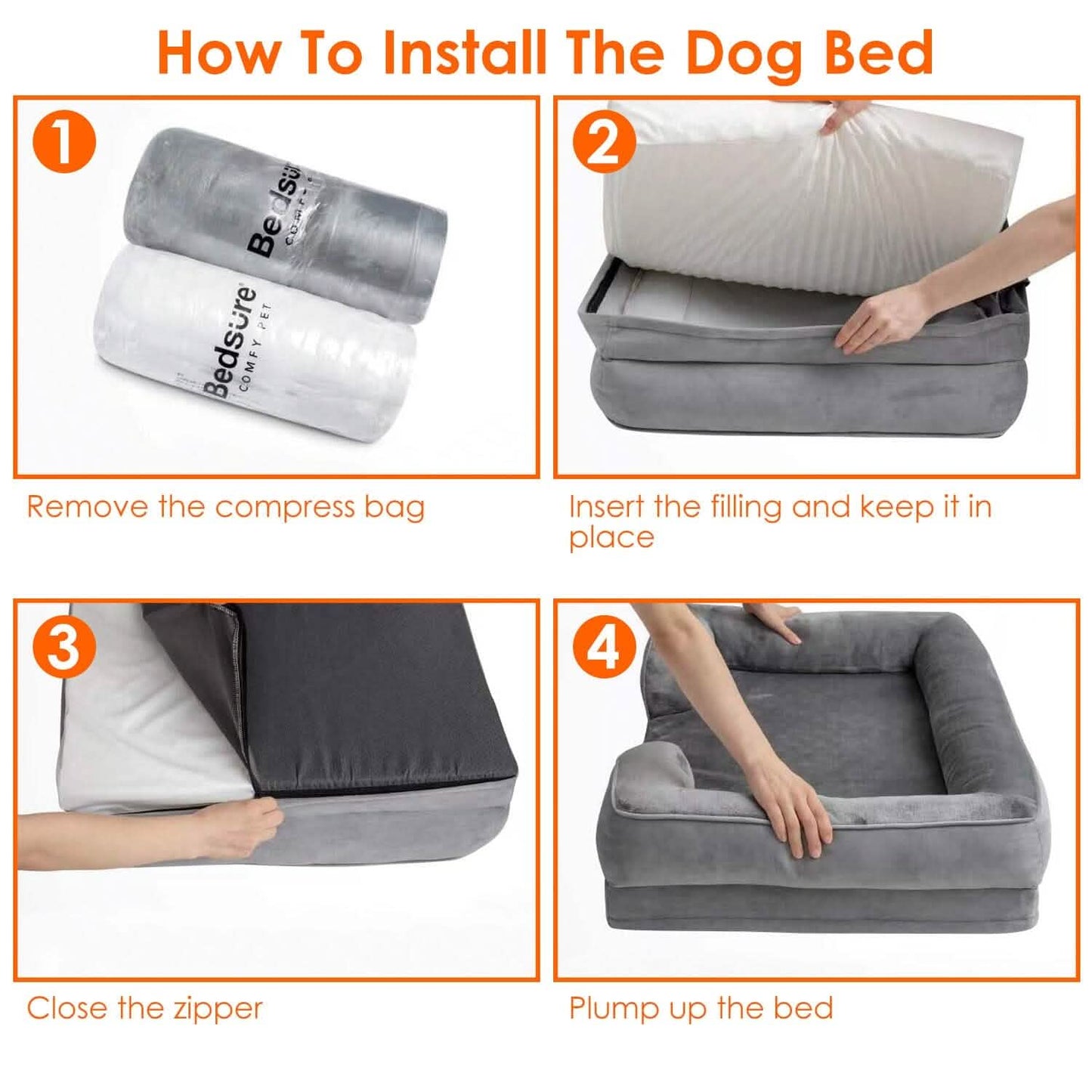 Weiches, warmes Plüsch-Hundebett, gemütliches Sofa, rutschfestes Kissen
