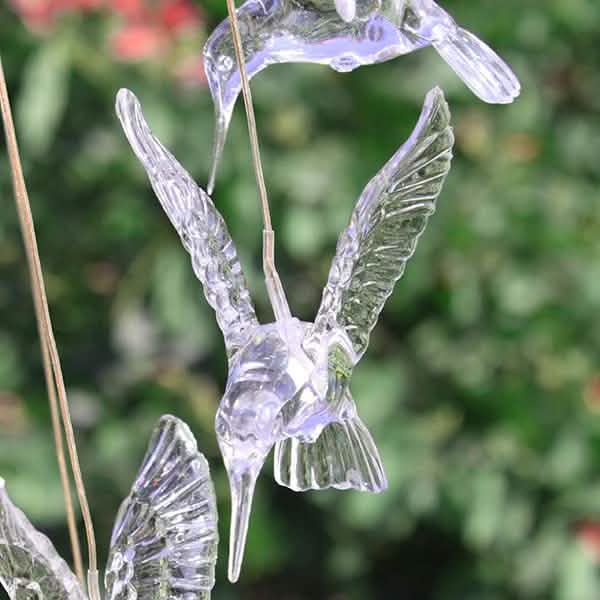 Solarbetriebene Farbwechselnde LED Kolibri-Windspiele