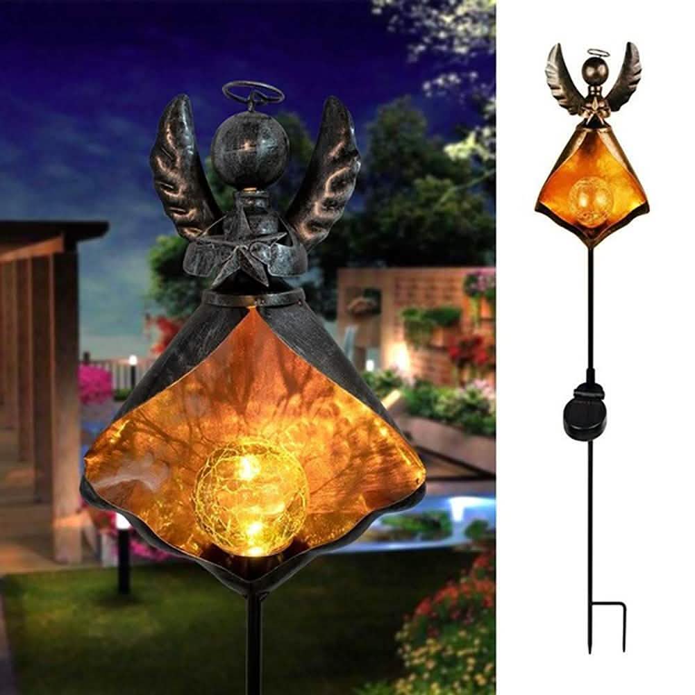 Solar-LED-Flammenleuchte Rasenlaterne Lampe Wasserdicht Außenleuchten