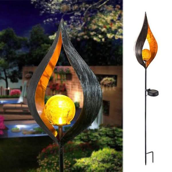 Solar-LED-Flammenleuchte Rasenlaterne Lampe Wasserdicht Außenleuchten