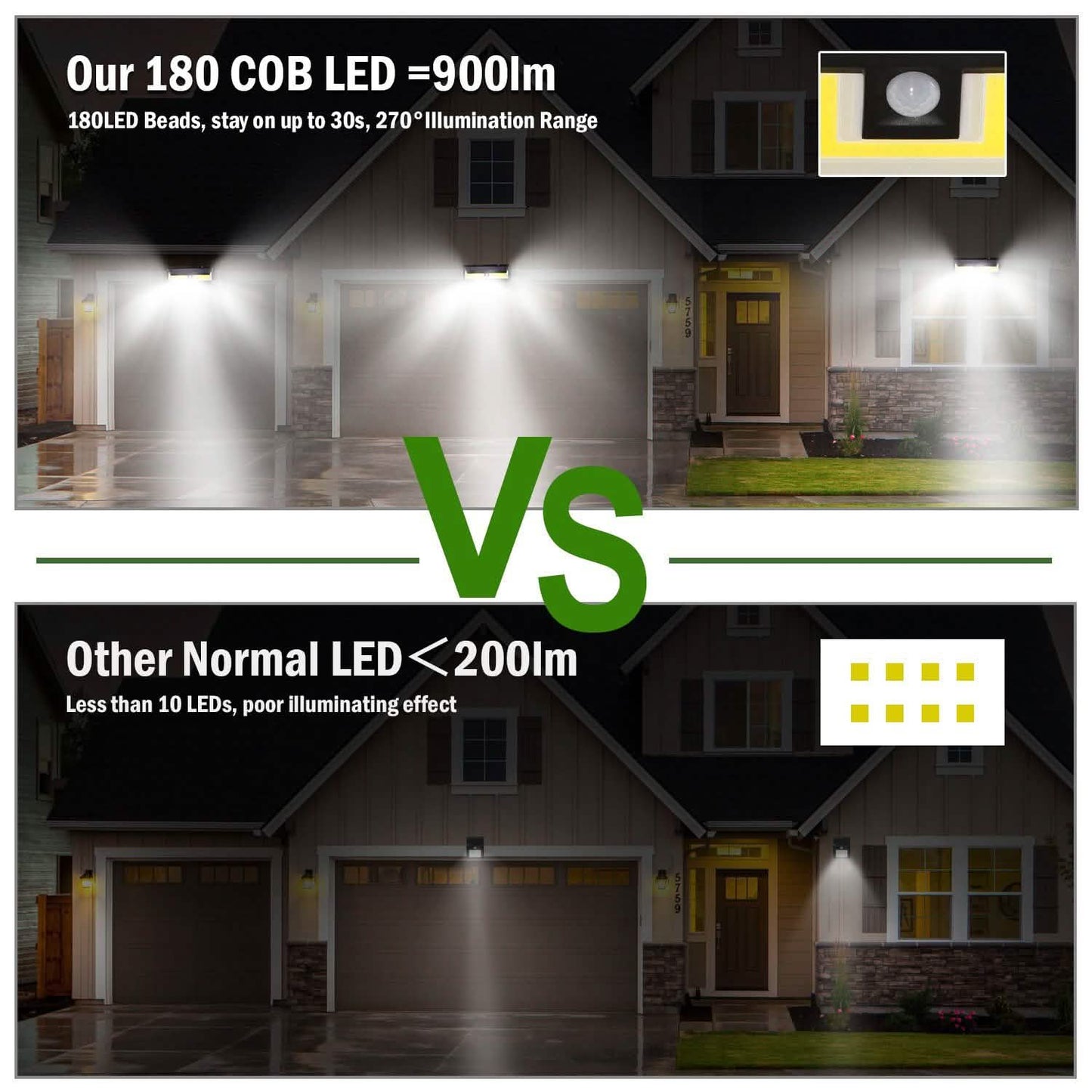 Solarleuchten 180 LEDs Solar-Wandleuchte