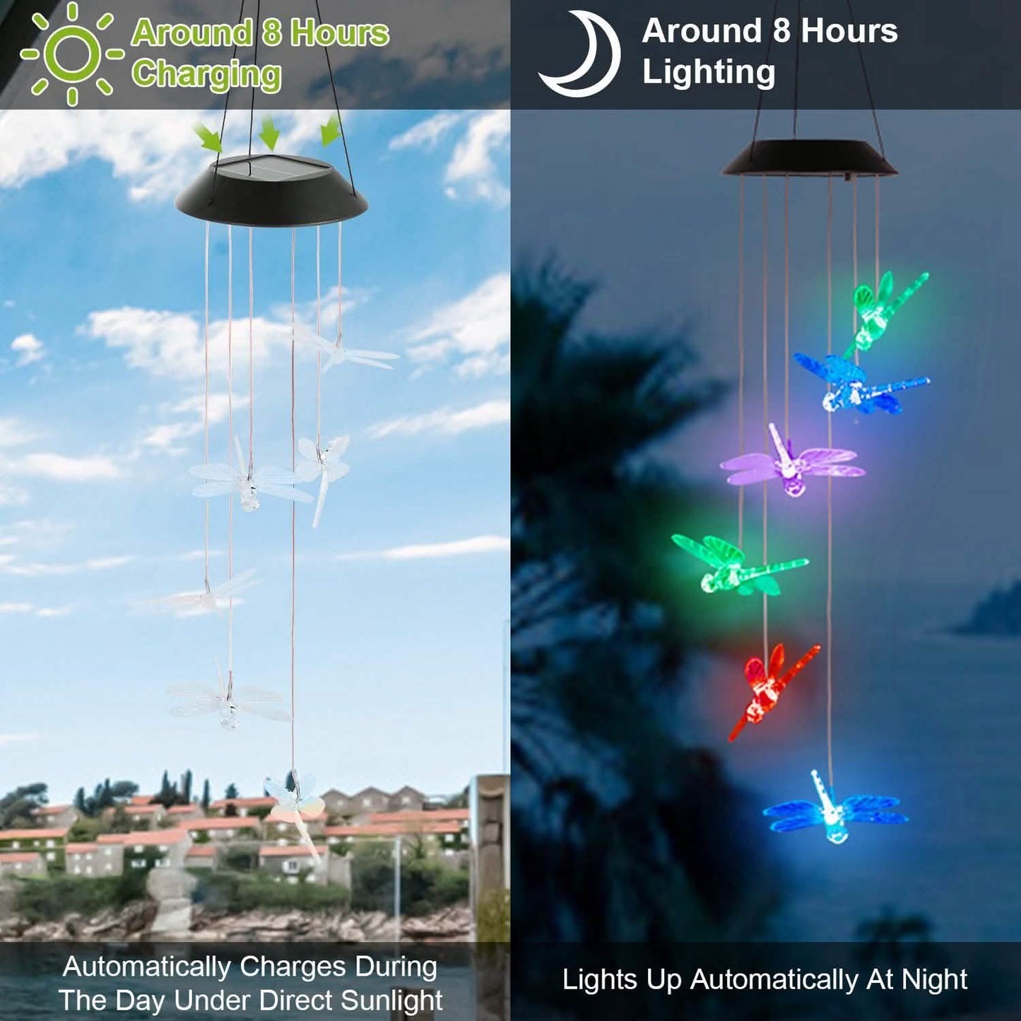 Solarbetriebene Libellenlichter Windspiele