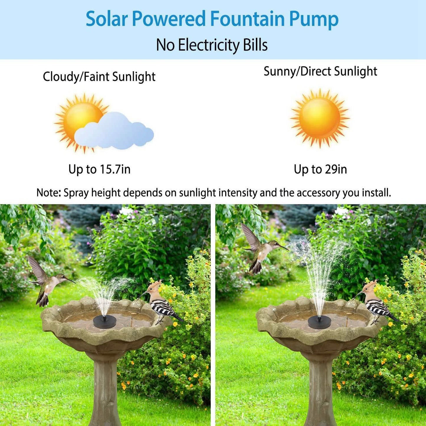 Solarbetriebene Brunnenpumpe mit LED-Beleuchtung