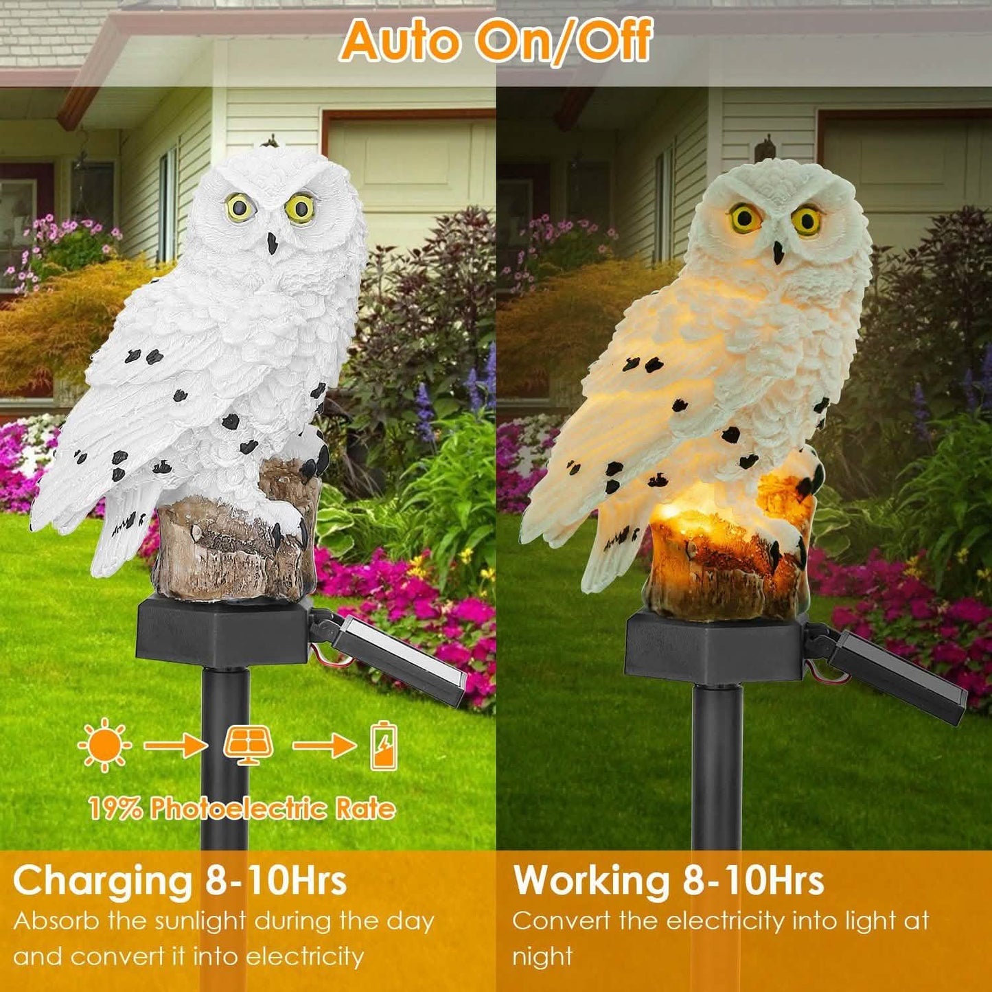 Solar Eulen Gartenleuchte IP65 Wasserdicht