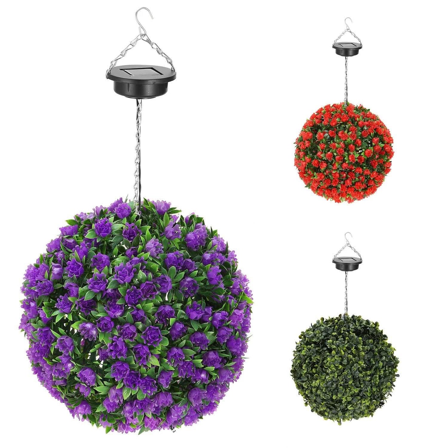 Solarbetriebene Formkugel Künstliche Rose 20 LED-Lichter