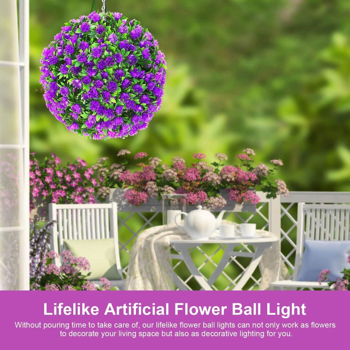 Solarbetriebene Formkugel Künstliche Rose 20 LED-Lichter