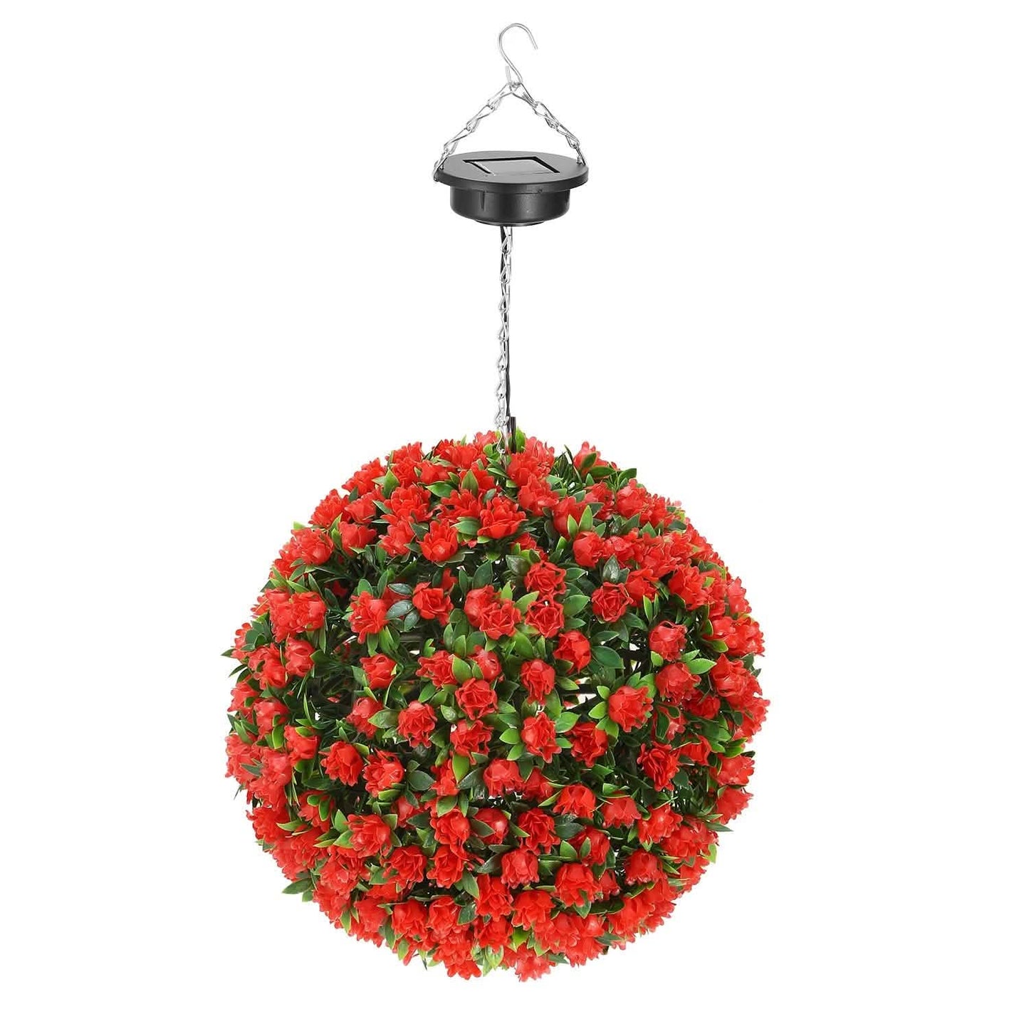 Solarbetriebene Formkugel Künstliche Rose 20 LED-Lichter