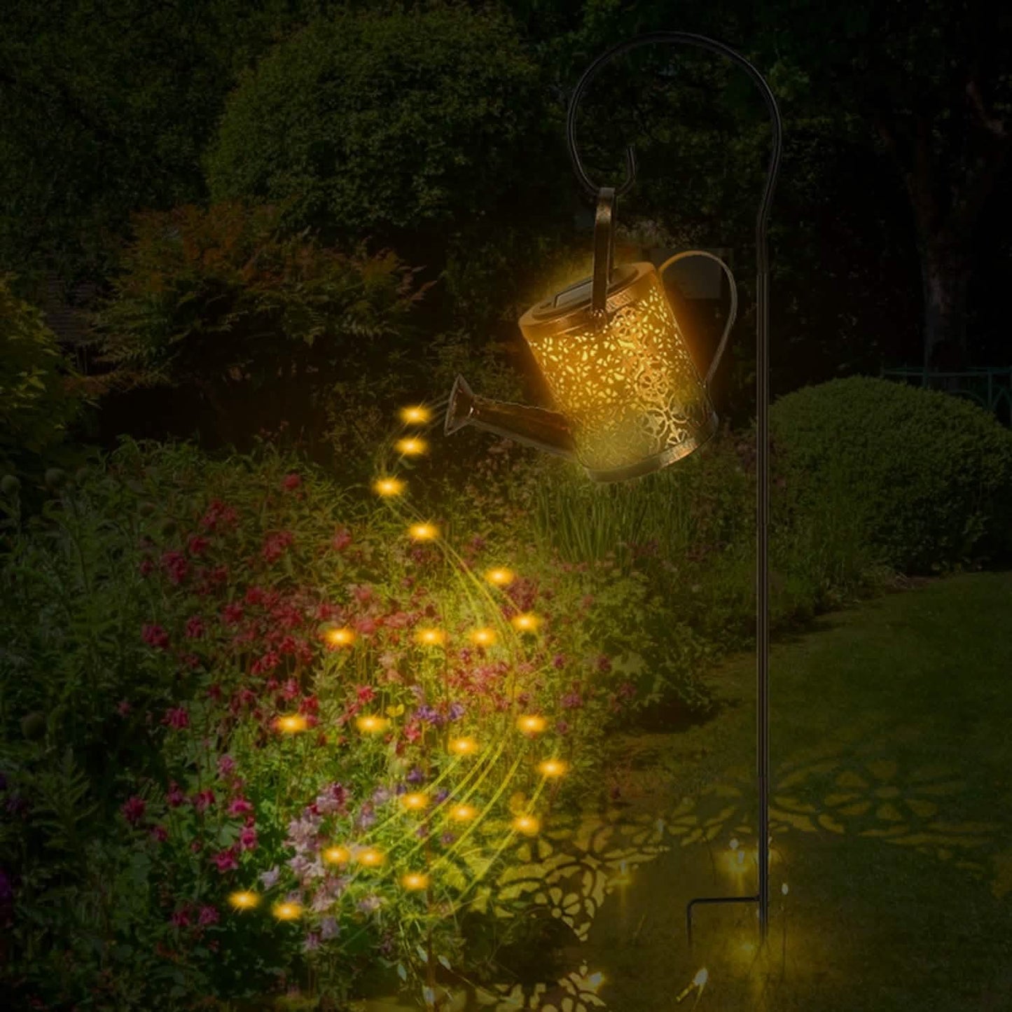 Solar-Gießkanne mit Lichterkette zum Stecken
