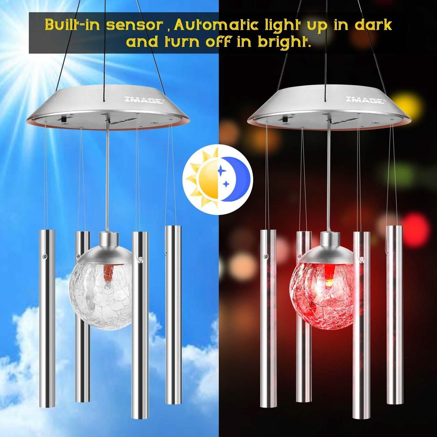 Solar Windspiel Farbwechsel LED-Licht