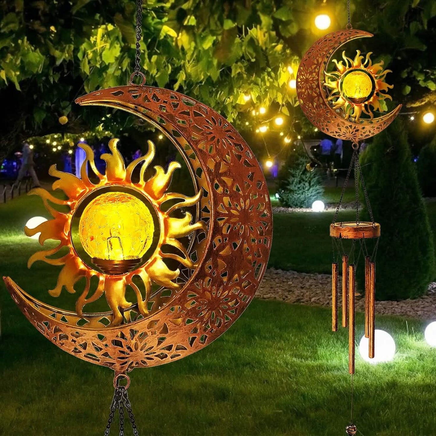 Solar-Windspiele Garten Deko Windspiel Licht