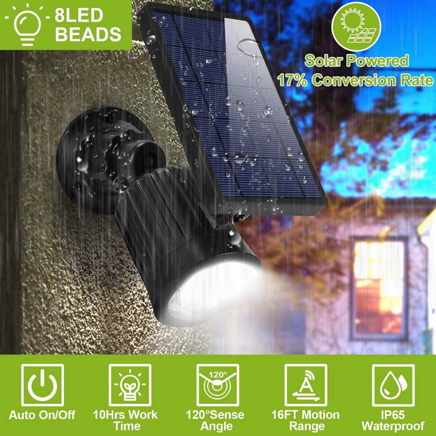 Solarek Lights Outdoor Solarbetriebene LED-Scheinwerfer