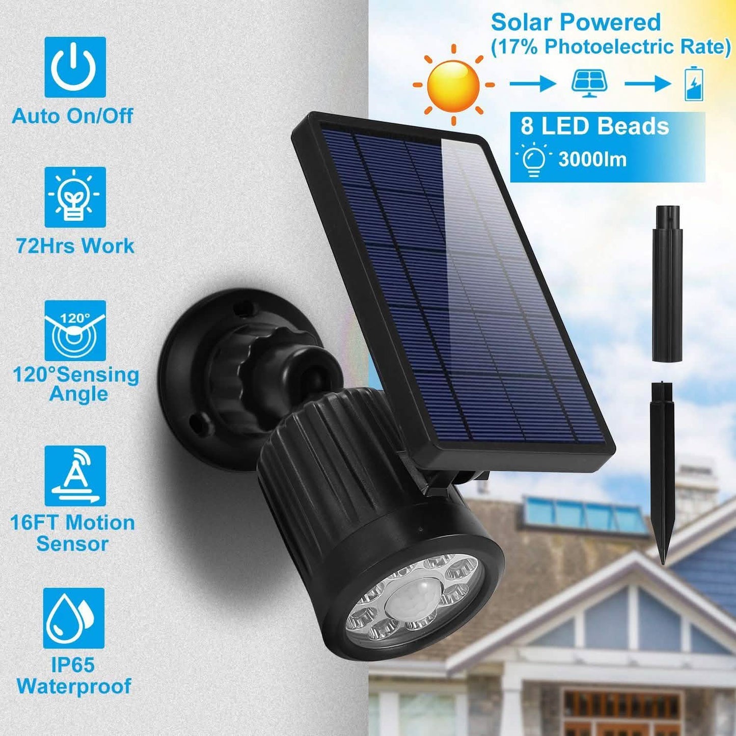 Solarek Lights Outdoor Solarbetriebene LED-Scheinwerfer
