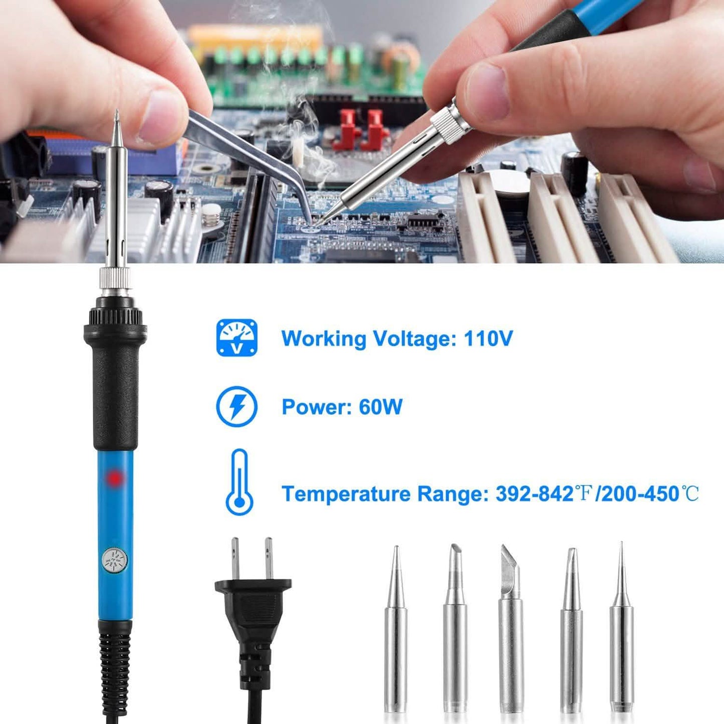 Lötkolben 110V/60W, Temperatur einstellbar