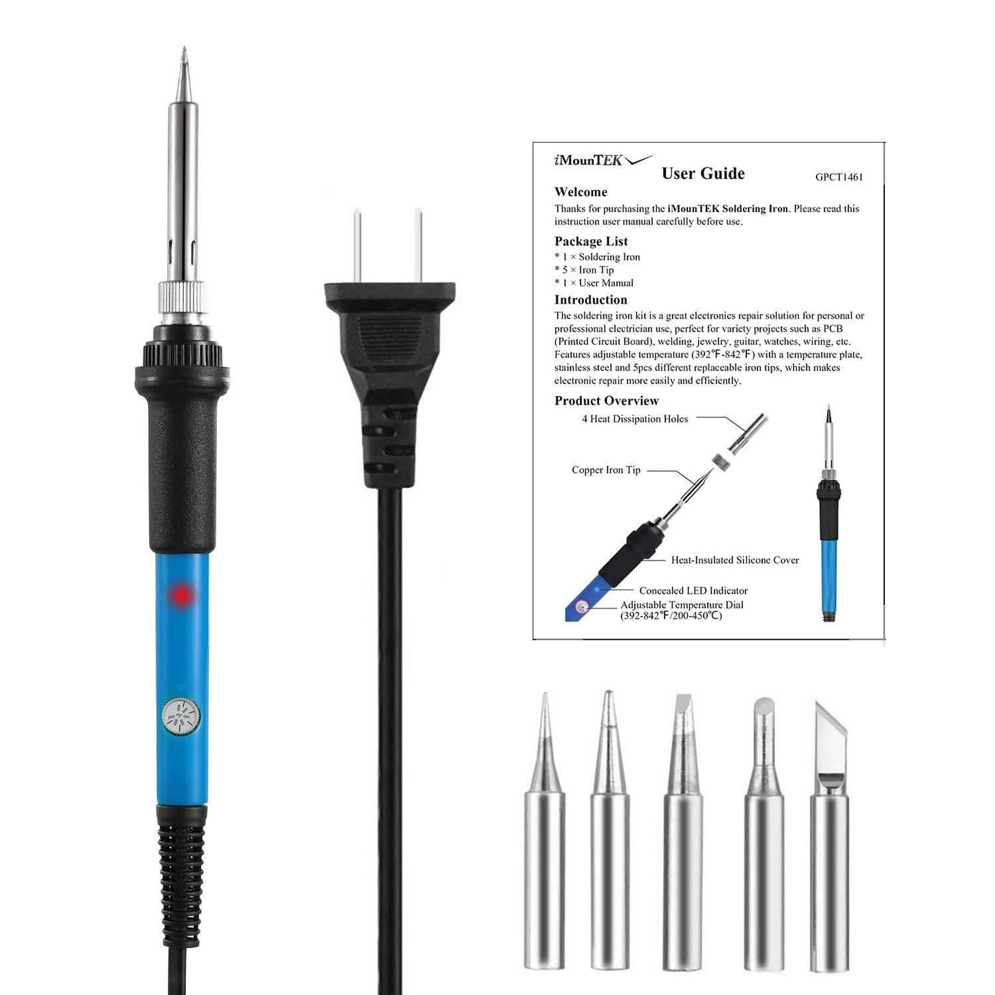 Lötkolben 110V/60W, Temperatur einstellbar