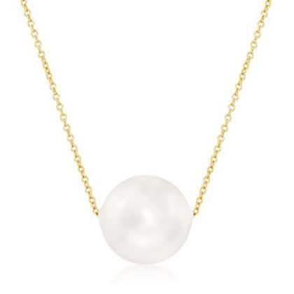 Perlenkette aus massivem 10K Gold