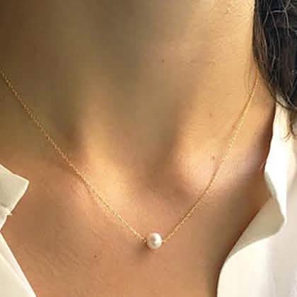 Perlenkette aus massivem 10K Gold