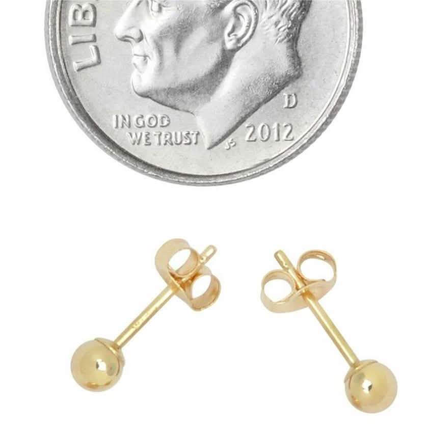 Ohrstecker aus massivem 14K Gold - Verschiedene Größen