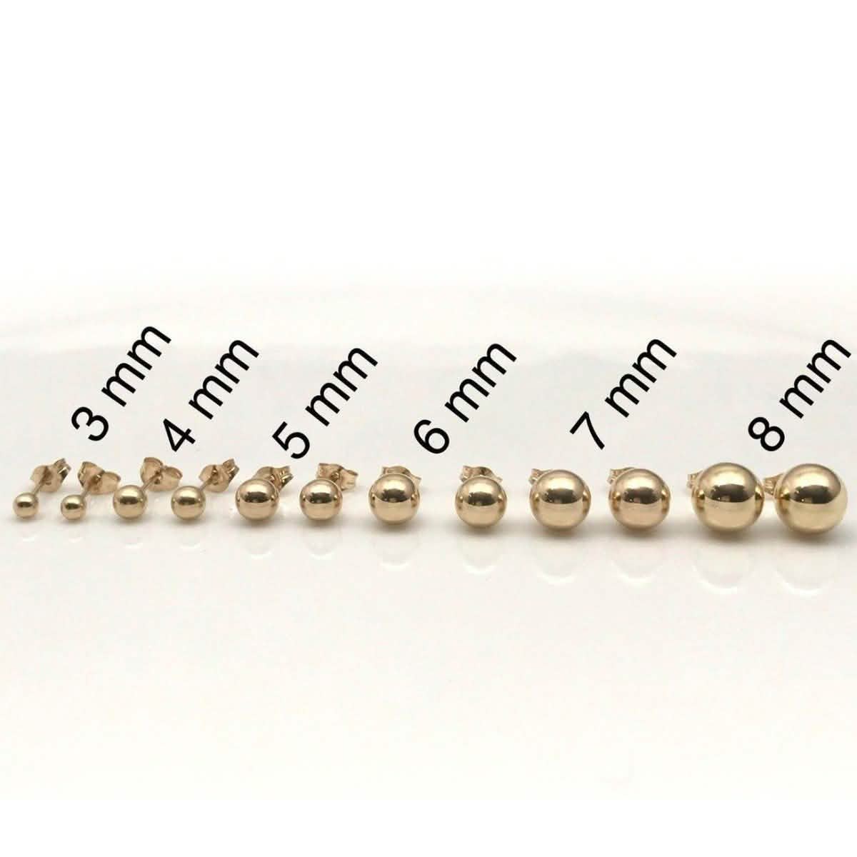 Ohrstecker aus massivem 14K Gold - Verschiedene Größen