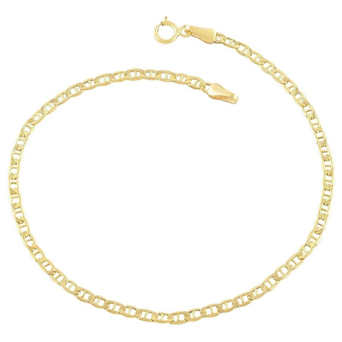 Massives 14K Gold Flaches Marina Fußkettchen