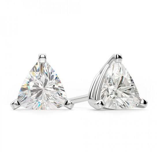 Ohrstecker aus massivem Sterlingsilber mit 6 mm dreieckig geschliffenen Zirkonia