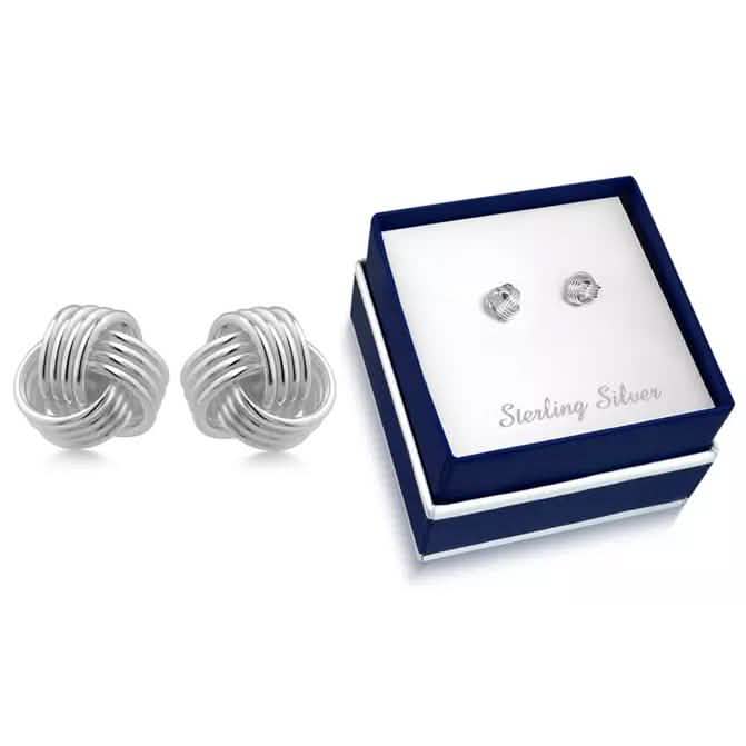 Ohrstecker aus massivem Sterlingsilber mit Liebesknoten