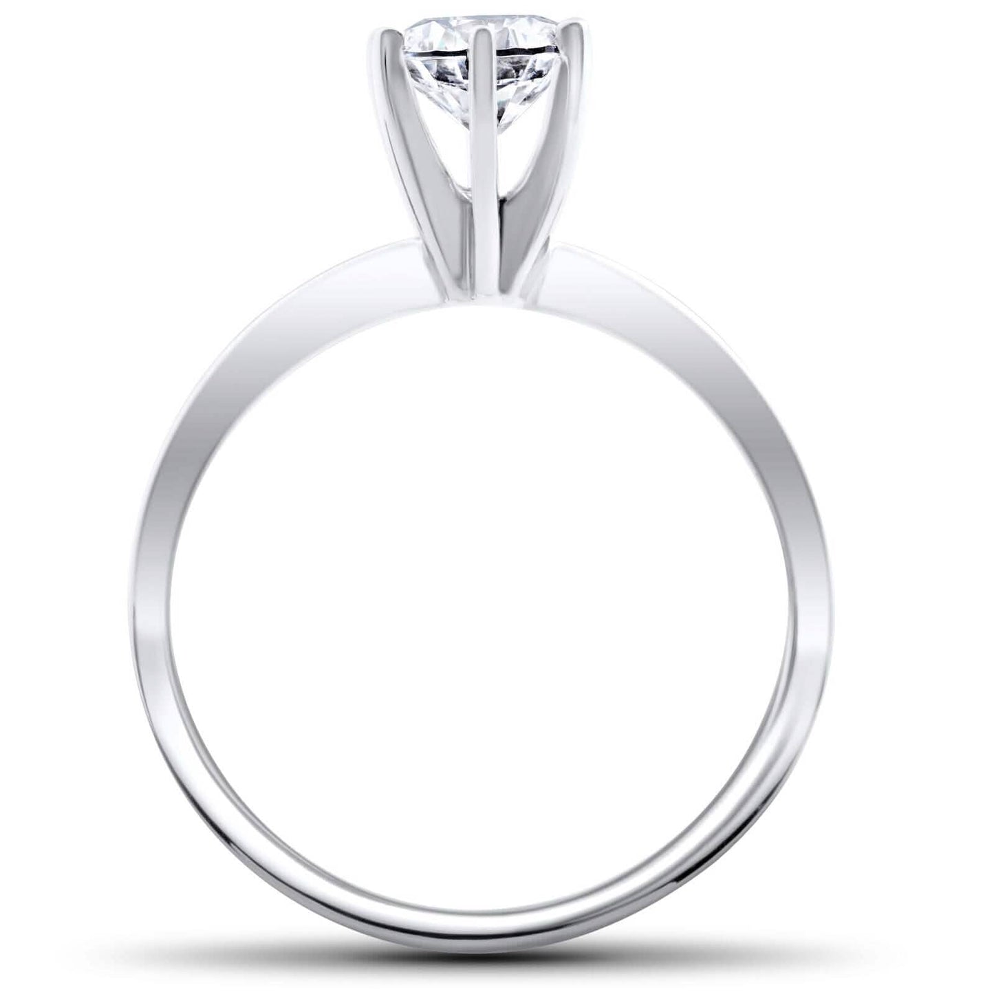 Solitär-Verlobungsring mit Diamant 1/4 Karat 14k Weißgold runder Brillantschliff