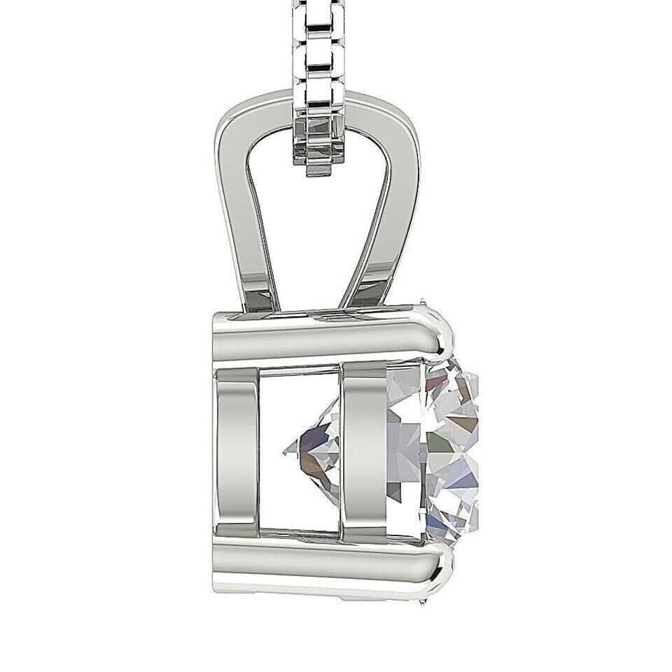 Solitär-Anhänger I2 H 1,03 Karat runder Diamant im Vier-Krappen-Set 14K Weißgold