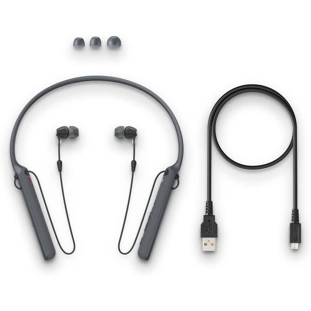 Sony - Drahtloser C400 Nackenbügel-Kopfhörer In-Ear – Schwarz (Generalüberholt)