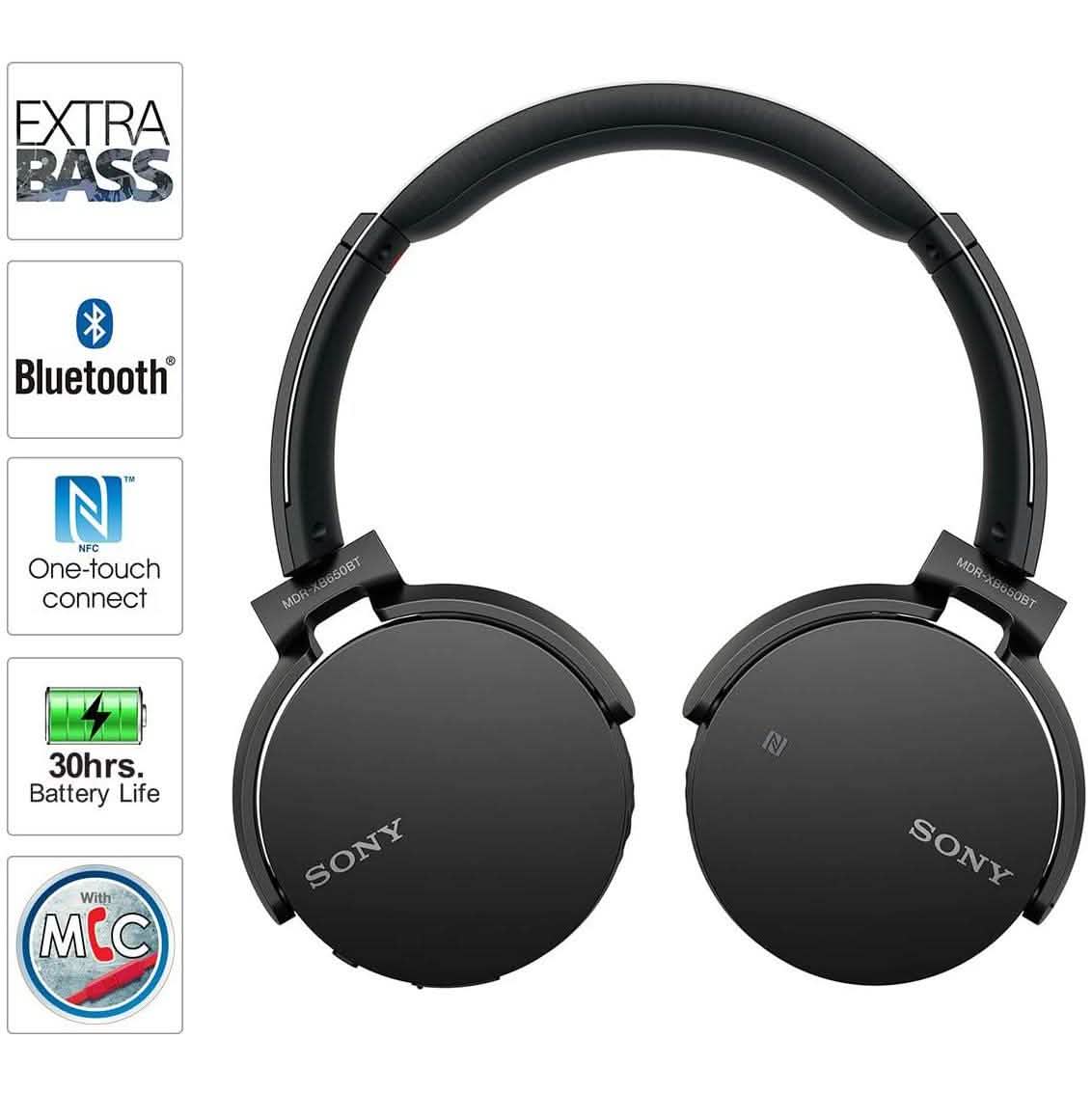 Sony MDRXB650BT/B Extra Bass Bluetooth-Kopfhörer – Schwarz (Generalüberholt)