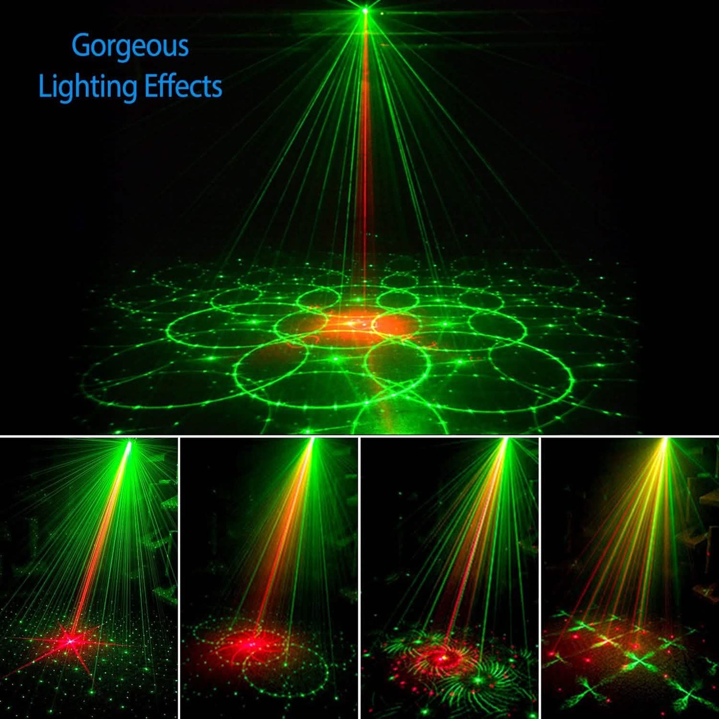 Schallaktivierte, projizierte LED-Lasermuster