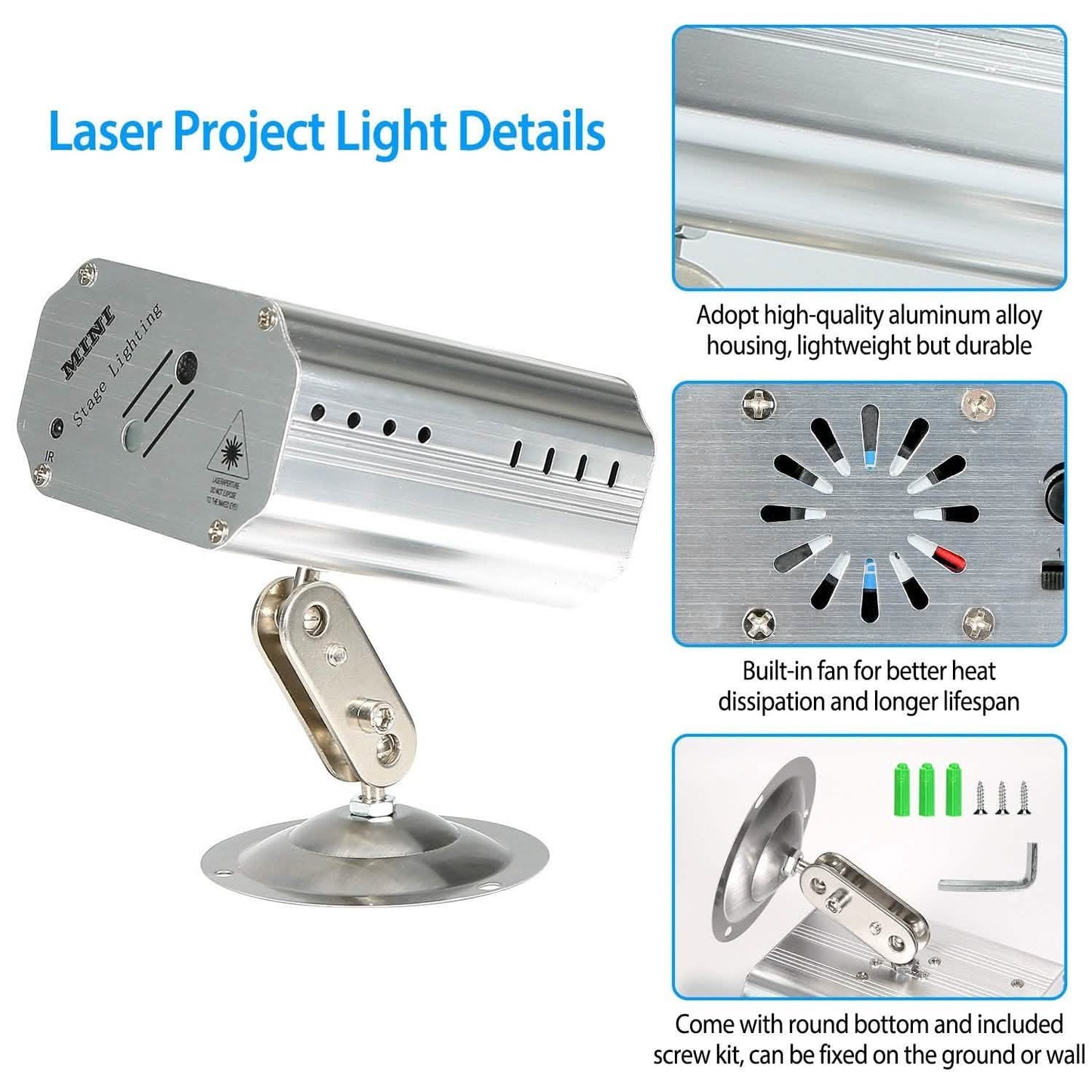Schallaktivierte, projizierte LED-Lasermuster