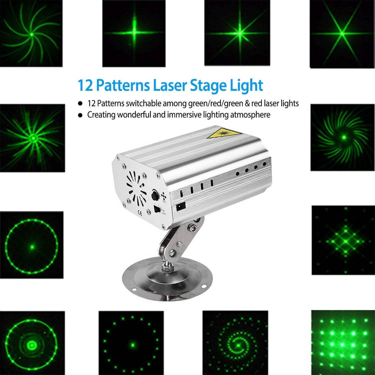 Schallaktivierte, projizierte LED-Lasermuster
