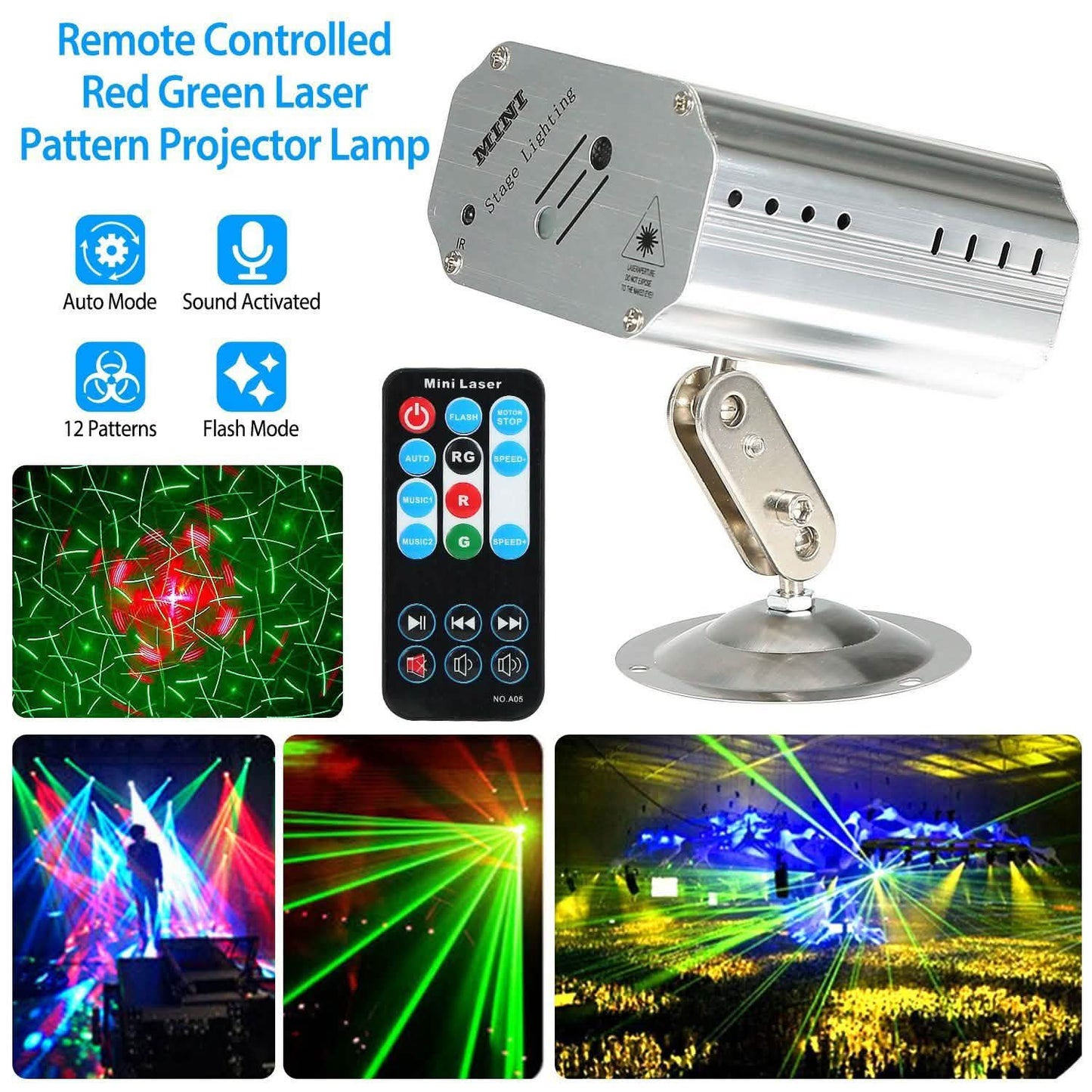 Schallaktivierte, projizierte LED-Lasermuster