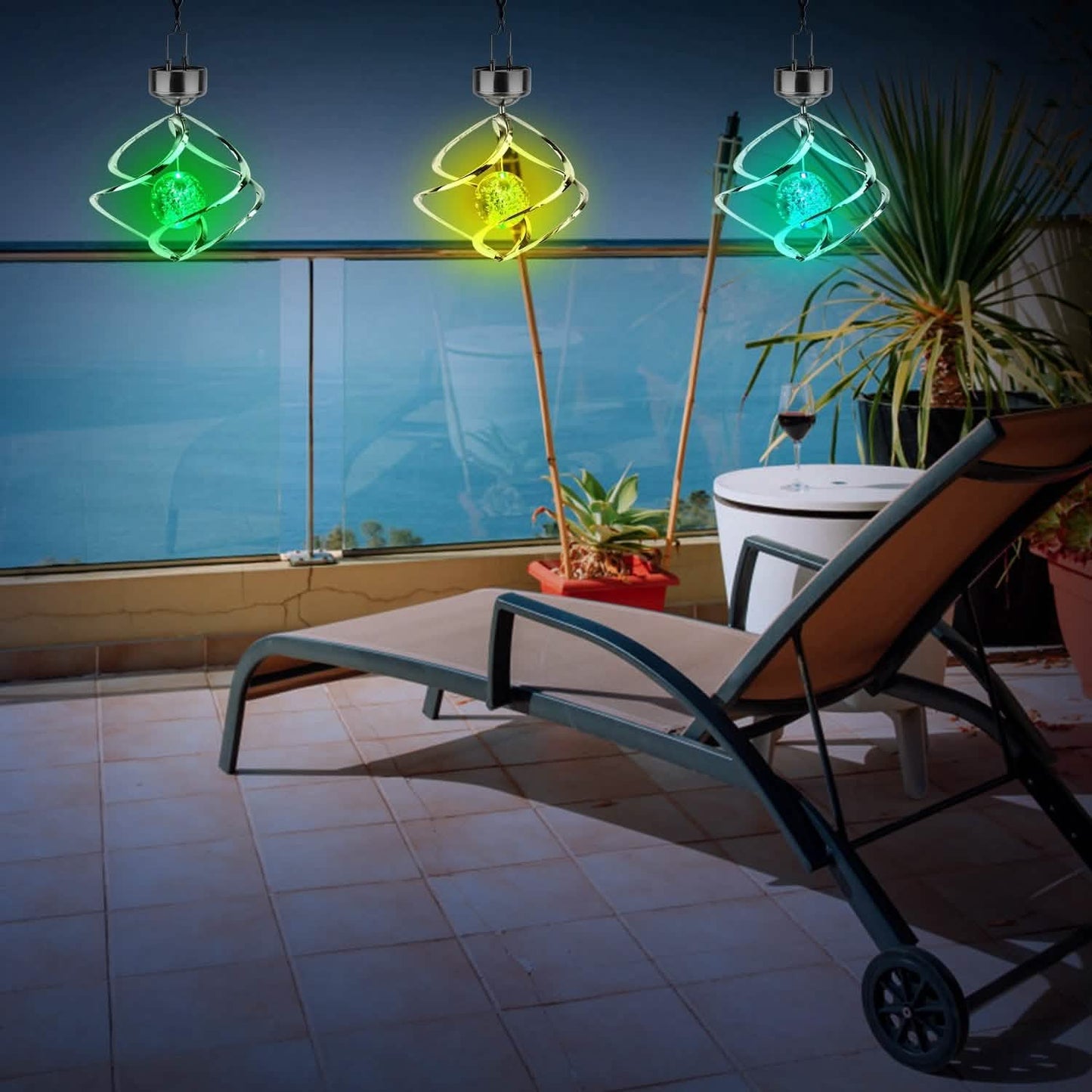 Solar-Windspiel "Spiral Spinner" mit LED