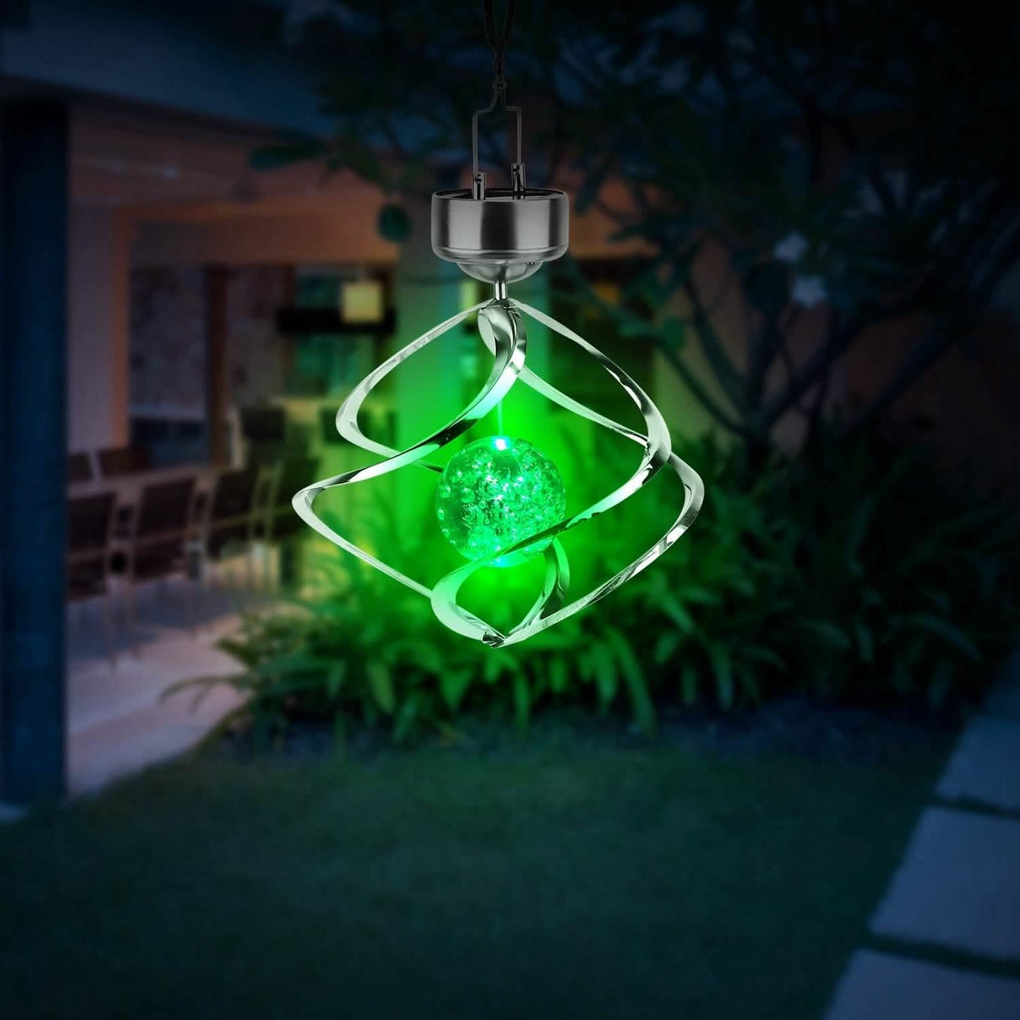 Solar-Windspiel "Spiral Spinner" mit LED