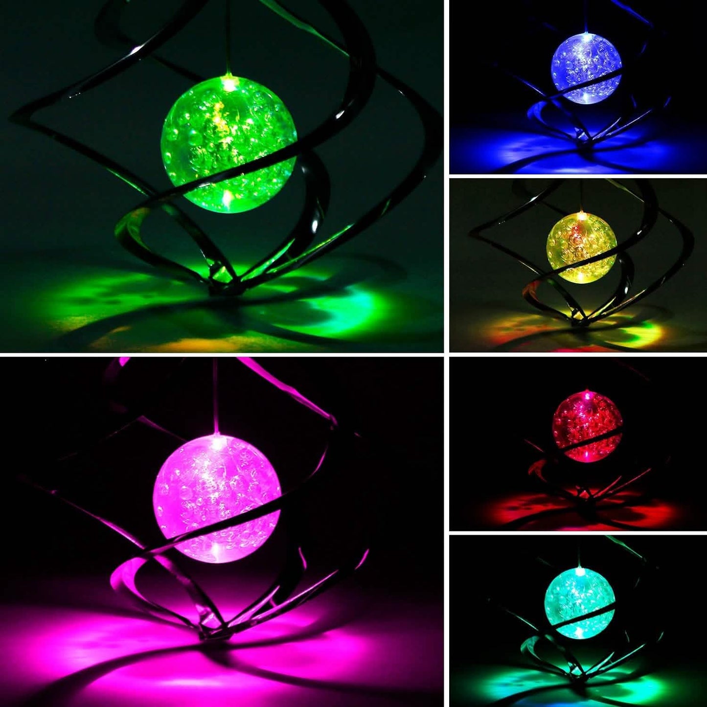Solar-Windspiel "Spiral Spinner" mit LED