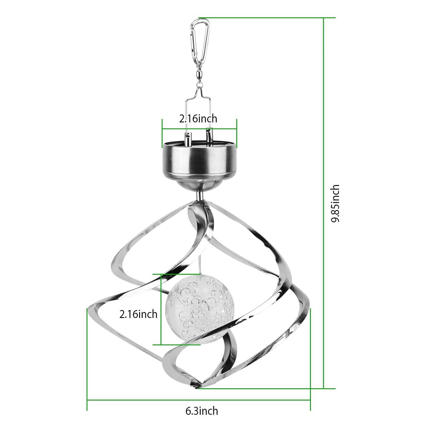 Solar-Windspiel "Spiral Spinner" mit LED