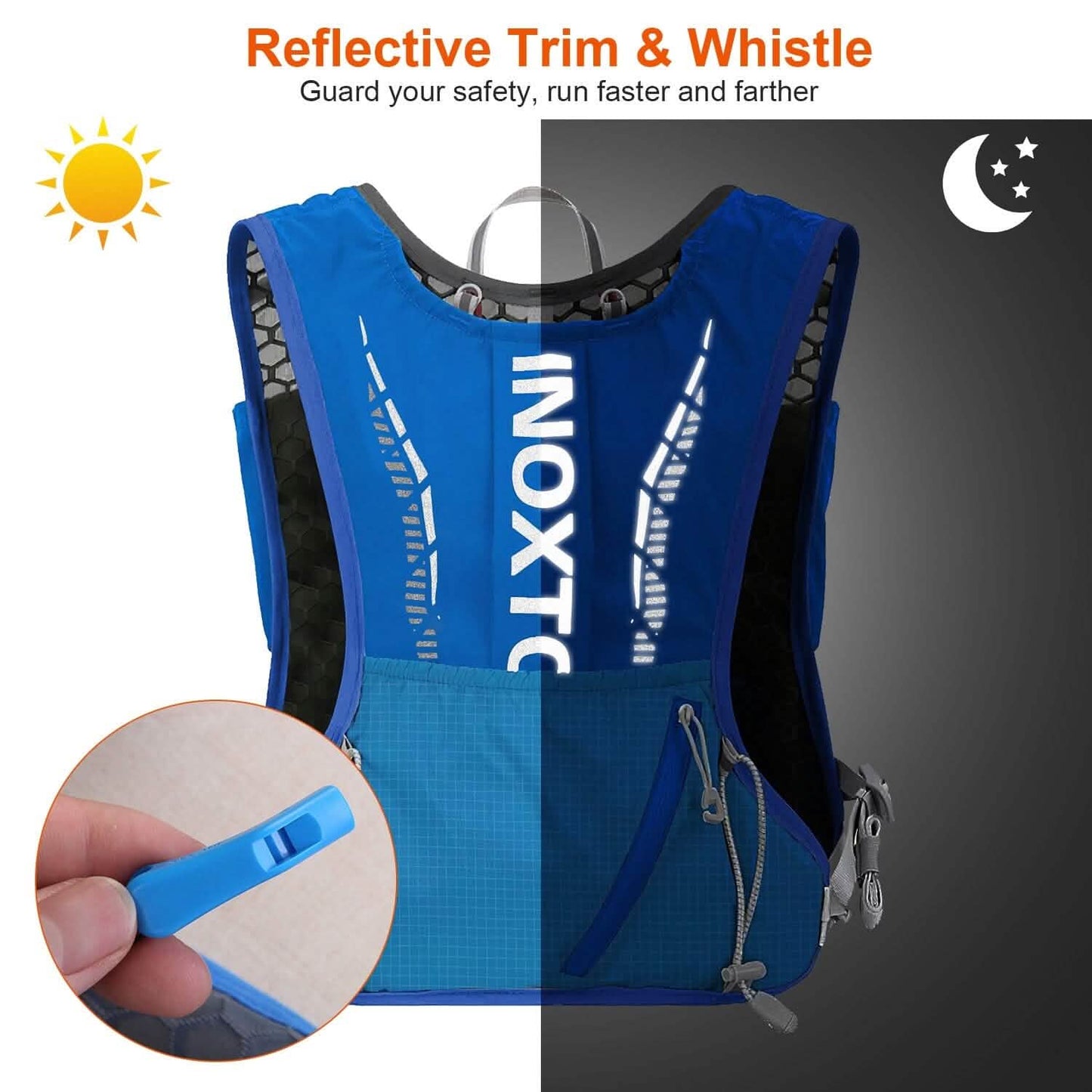 Sporthydrationsweste Laufrucksack mit 450 ml, 1,5 l Trinkblase