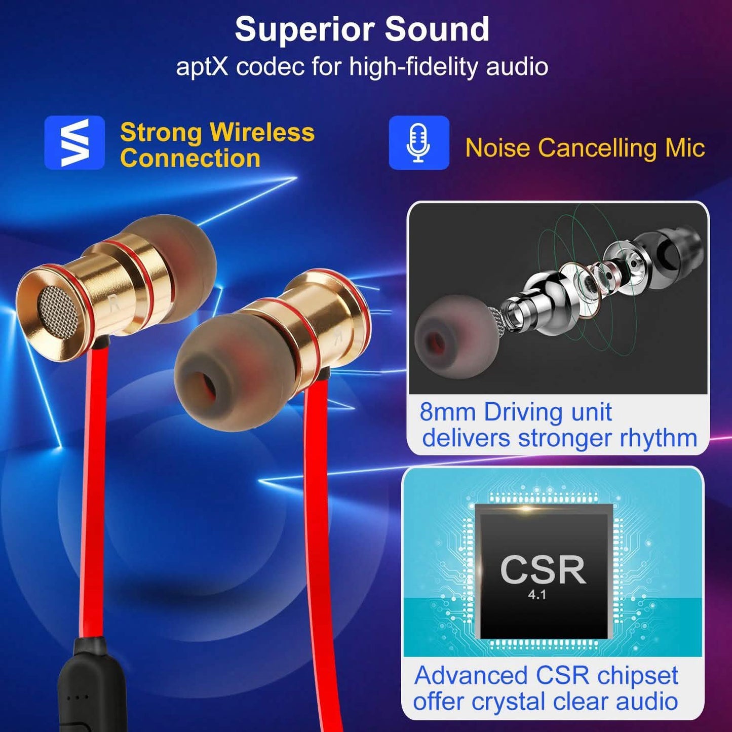 Sport-Headset Kabelloses V4.1 In-Ear-Kopfhörer