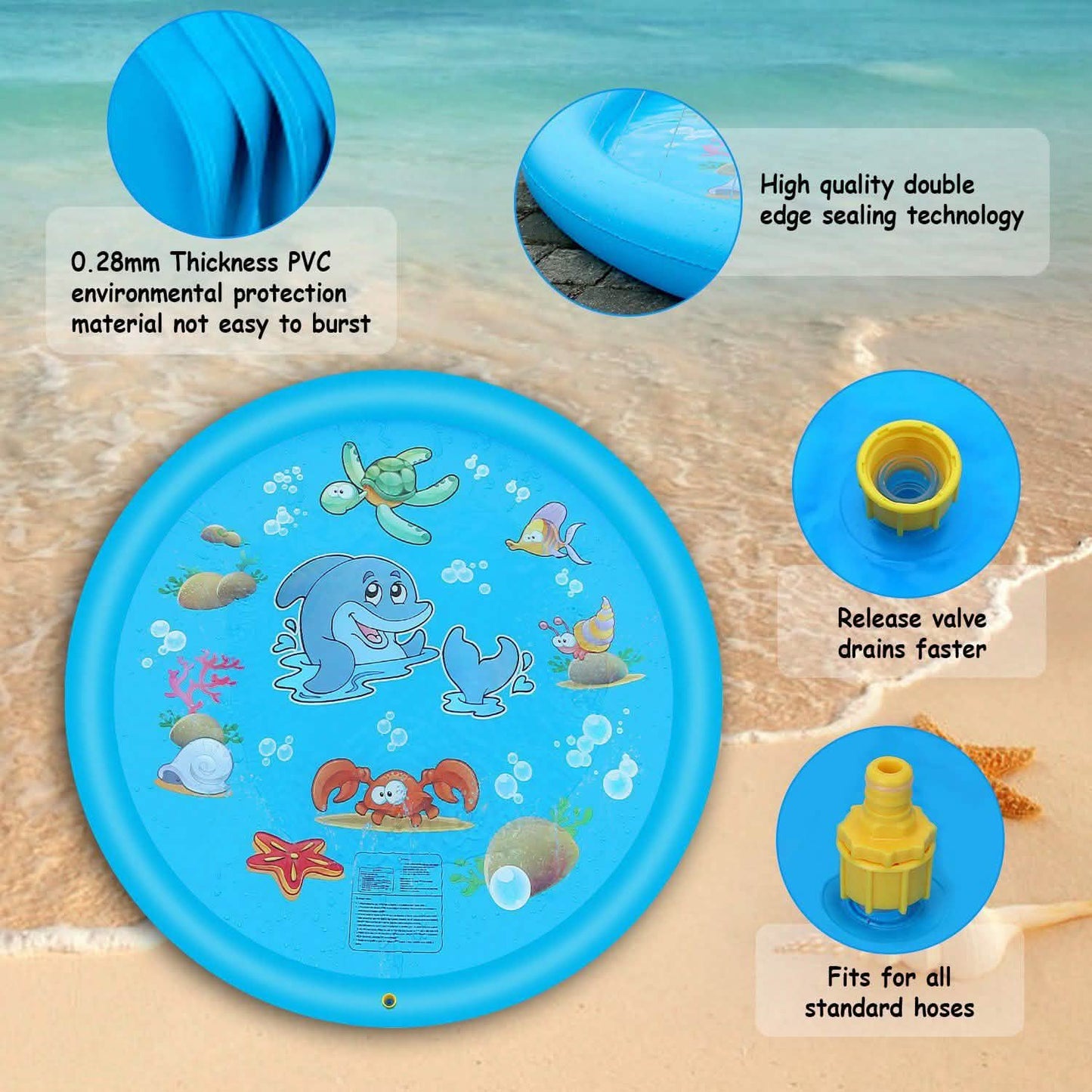 Rasensprenger und Wasserspielplatz für Kinder