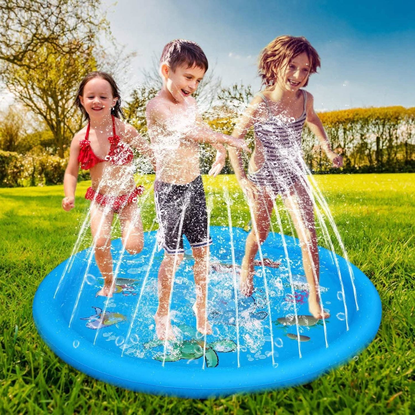 Rasensprenger und Wasserspielplatz für Kinder