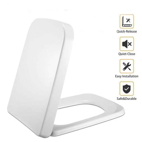 Quadratischer Toilettensitz mit rutschfesten Sitzpuffern