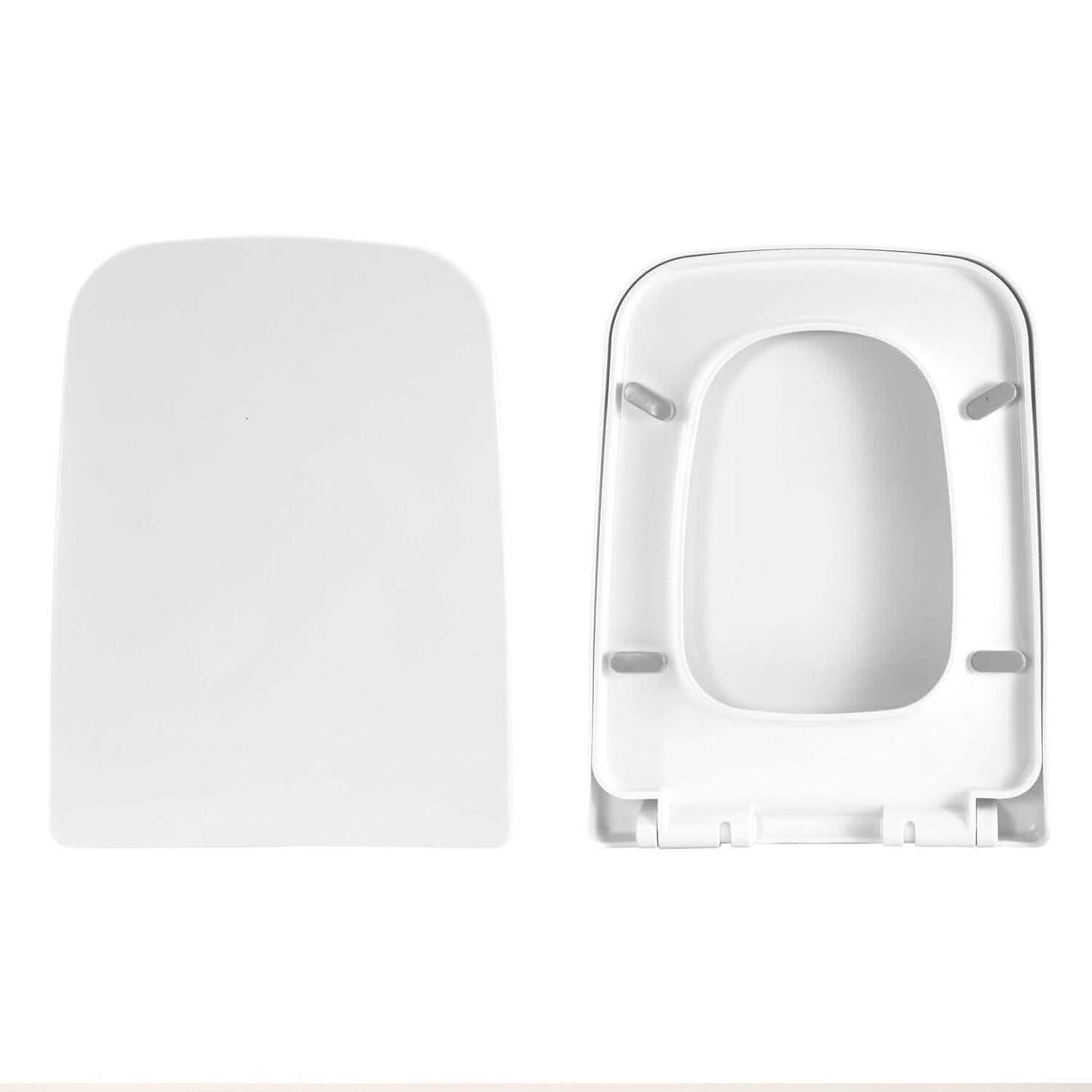 Quadratischer Toilettensitz mit rutschfesten Sitzpuffern
